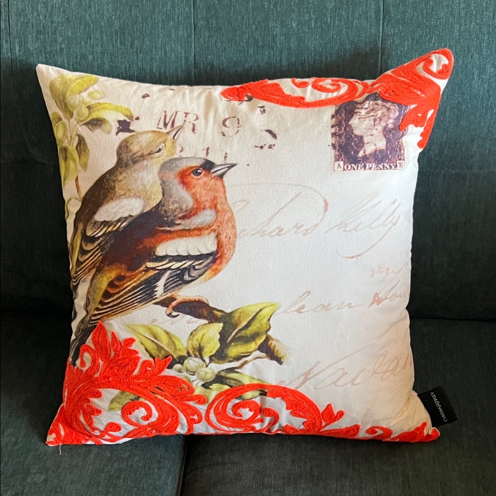 Cynthia Rowley throw pillow Bird Print